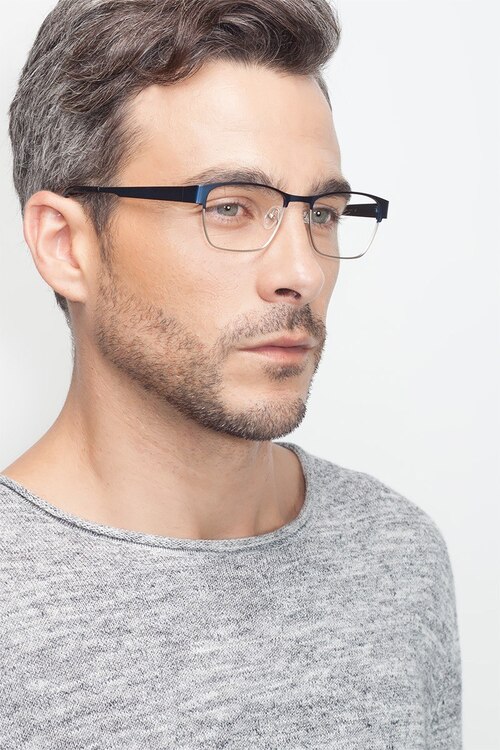 Admire Navy MetalEyeglass Frames for Men from EyeBuyDirect