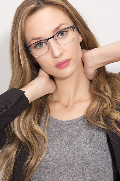 Admire Navy MetalEyeglass Frames for Women from EyeBuyDirect