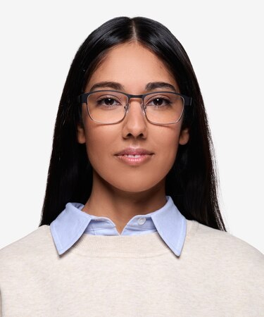 Black Silver Admire -  Metal Eyeglasses