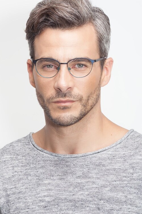 Mamba Bleu marine MétalMontures de lunettes de vue pour Hommes d'EyeBuyDirect