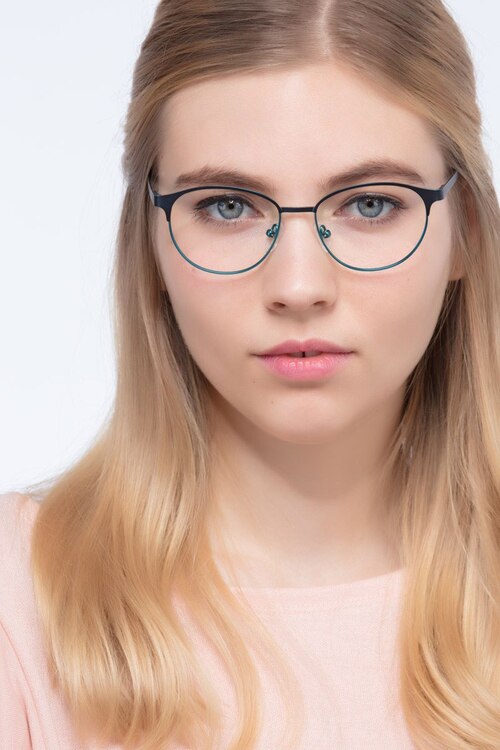 Mamba Bleu marine MétalMontures de lunettes de vue pour Femmes d'EyeBuyDirect