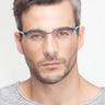 Mamba Navy Silver MétalMontures de lunettes de vue pour Hommes d'EyeBuyDirect