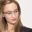 Mamba Navy Silver MetalEyeglass Frames for Women from EyeBuyDirect
