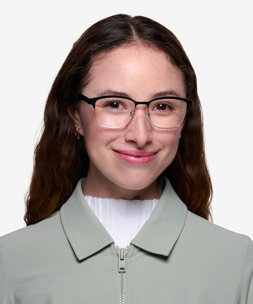 Sublime Black Golden MetalEyeglass Frames for Women from EyeBuyDirect