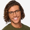 Intense Matte Black Acetate-metalEyeglass Frames for Men from EyeBuyDirect