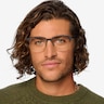 Intense Matte Black & Golden Acetate-metalEyeglass Frames for Men from EyeBuyDirect