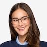 Intense Matte Black & Golden Acetate-metalEyeglass Frames for Women from EyeBuyDirect