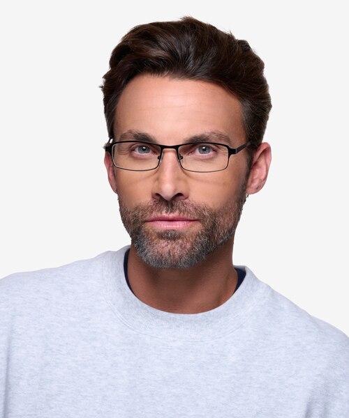 Thomas Matte Black MetalEyeglass Frames for Men from EyeBuyDirect