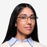 Thomas Matte Black MetalEyeglass Frames for Women from EyeBuyDirect