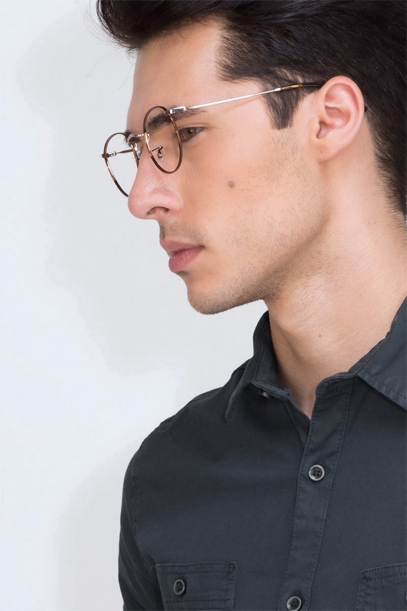 circle glasses mens gold