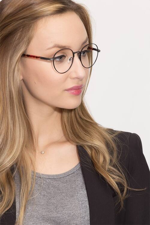 Black & Tortoise Fitzgerald -  Metal Eyeglasses