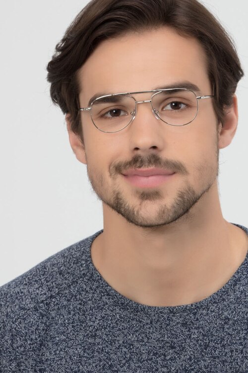 Tasker Silver MetalEyeglass Frames for Men from EyeBuyDirect