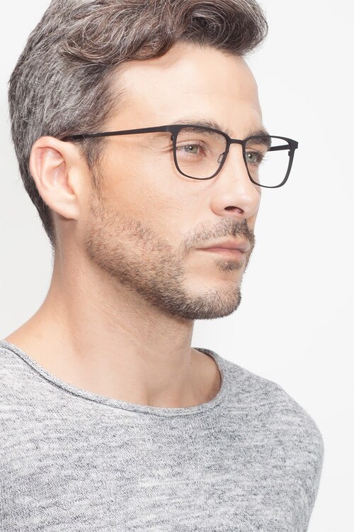 Slight Matte Black MetalEyeglass Frames for Men from EyeBuyDirect