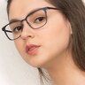 Slight Matte Navy MetalEyeglass Frames for Women from EyeBuyDirect