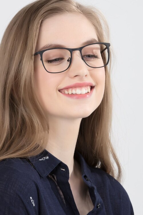 Whisper Matte Black MetalEyeglass Frames for Women from EyeBuyDirect