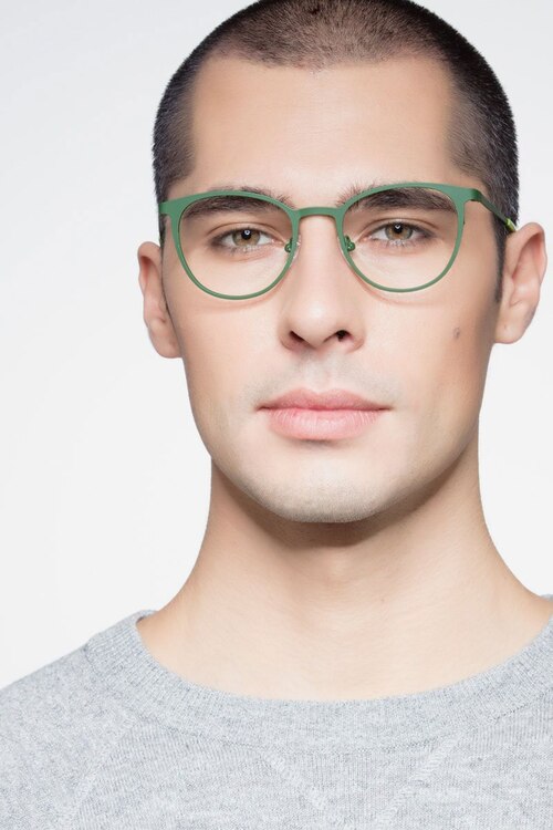 Reunion Matte Green MetalEyeglass Frames for Men from EyeBuyDirect