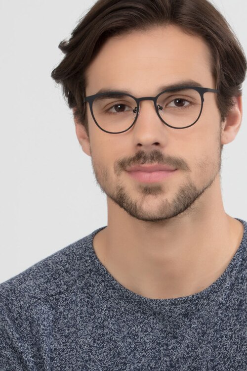 Reunion Matte Black MetalEyeglass Frames for Men from EyeBuyDirect