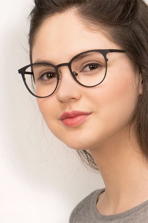 Reunion Matte Black MetalEyeglass Frames for Women from EyeBuyDirect