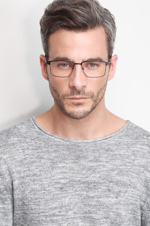 Absolute Black Gunmetal MetalEyeglass Frames for Men from EyeBuyDirect