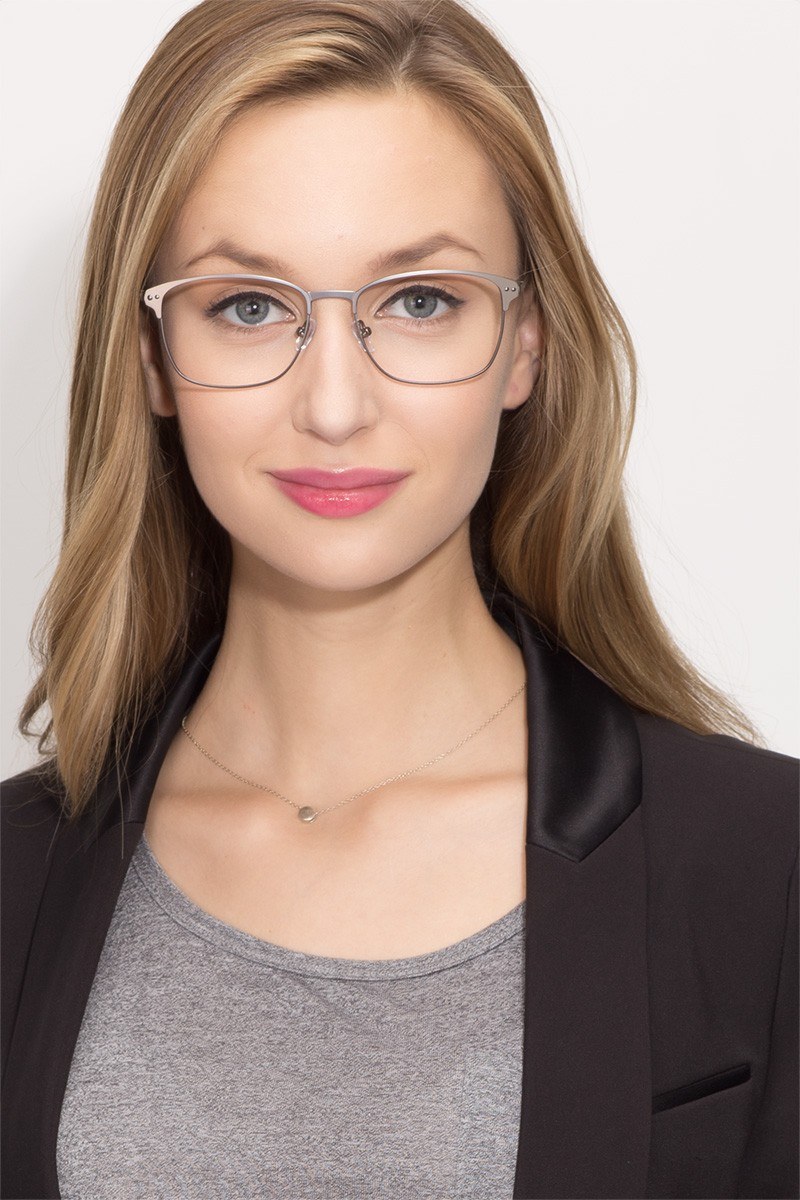 Arcadian Square Gunmetal Full Rim Eyeglasses Eyebuydirect 