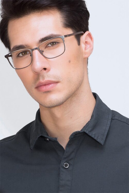 Lines Gunmetal MetalEyeglass Frames for Men from EyeBuyDirect