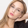 Lines Gunmetal MetalEyeglass Frames for Women from EyeBuyDirect