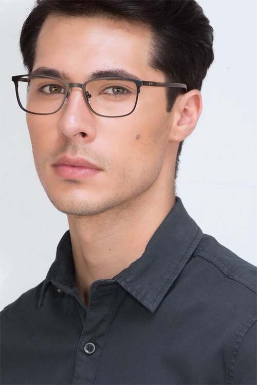 Lines Black MetalEyeglass Frames for Men from EyeBuyDirect