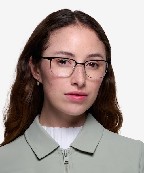 Manchester Black Silver MetalEyeglass Frames for Women from EyeBuyDirect