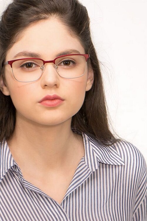 Manchester Burgundy MetalEyeglass Frames for Women from EyeBuyDirect