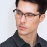 Baker Street Brown Green MétalMontures de lunettes de vue pour Hommes d'EyeBuyDirect