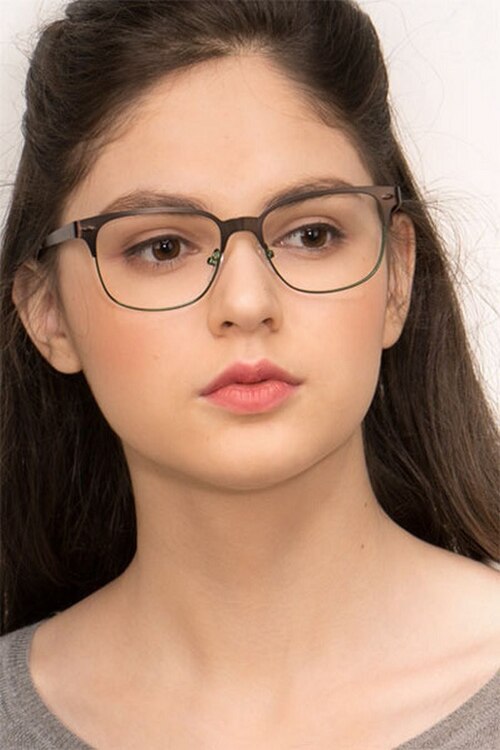 Baker Street Brown Green MétalMontures de lunettes de vue pour Femmes d'EyeBuyDirect