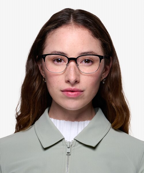 Baker Street Black Silver MetalEyeglass Frames for Women from EyeBuyDirect