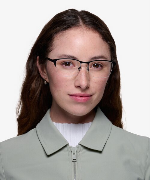 Time Black MetalEyeglass Frames for Women from EyeBuyDirect