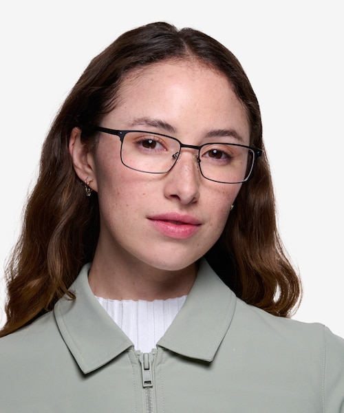 Normandy Black MetalEyeglass Frames for Women from EyeBuyDirect