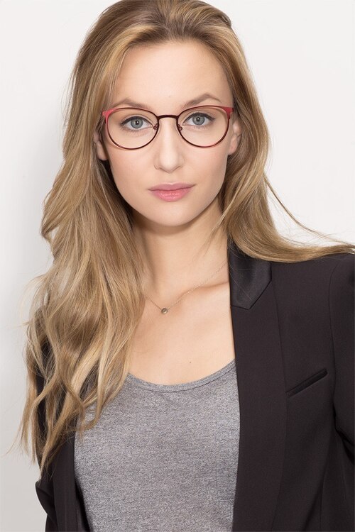 Joan Red MetalEyeglass Frames for Women from EyeBuyDirect