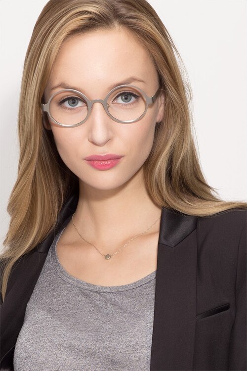 Afternoon Silver MetalEyeglass Frames for Women from EyeBuyDirect