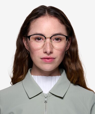 Black Golden The Moon -  Lightweight Metal Eyeglasses