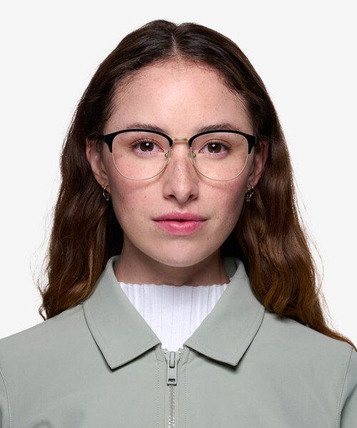 The Moon Black Golden MétalMontures de lunettes de vue pour Femmes d'EyeBuyDirect
