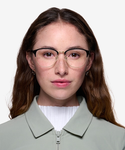 The Moon Black Golden MetalEyeglass Frames for Women from EyeBuyDirect