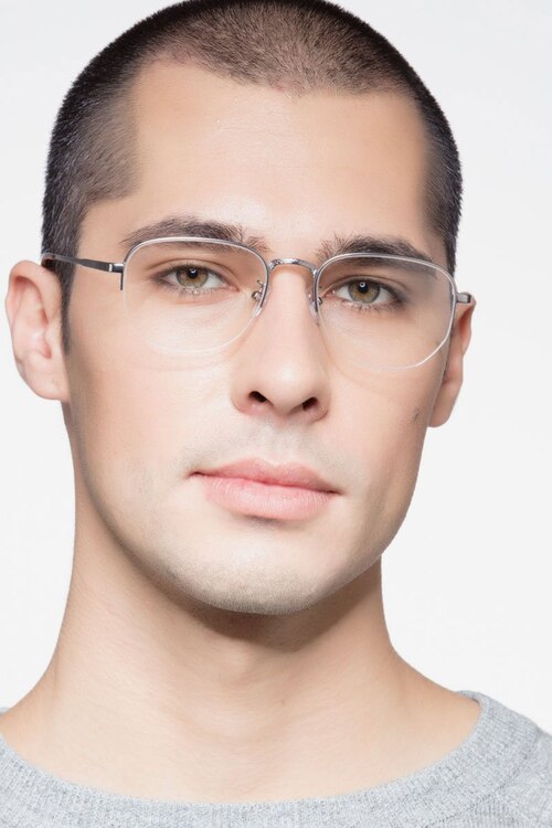 Ritual Square Gunmetal Semi Rimless Eyeglasses | Eyebuydirect