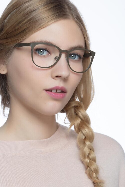 Neta Matte Brown MetalEyeglass Frames for Women from EyeBuyDirect