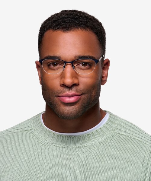 Melody Bleu marine MétalMontures de lunettes de vue pour Hommes d'EyeBuyDirect