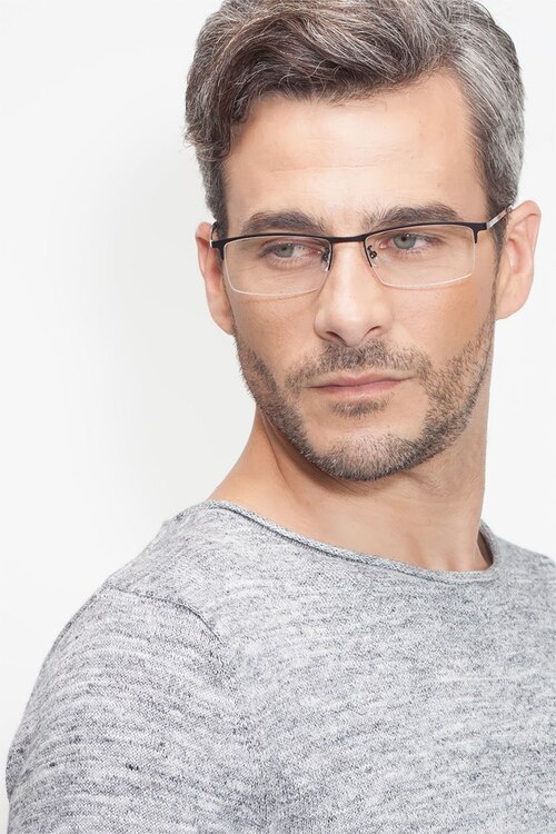 Vega Gunmetal MétalMontures de lunettes de vue pour Hommes d'EyeBuyDirect