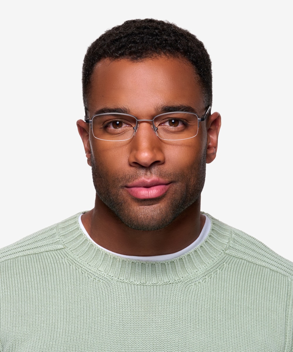 Mens half best sale frame glasses