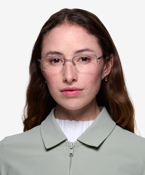Hiro Gunmetal MétalMontures de lunettes de vue pour Femmes d'EyeBuyDirect