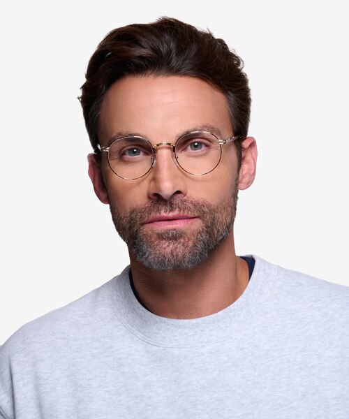 Basquiat Golden & Tortoise MetalEyeglass Frames for Men from EyeBuyDirect