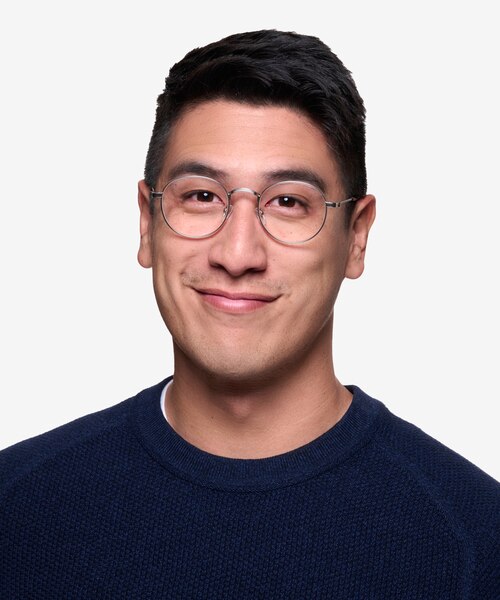 Cupertino Silver MetalEyeglass Frames for Men from EyeBuyDirect