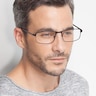 Capacious Noir MétalMontures de lunettes de vue pour Hommes d'EyeBuyDirect