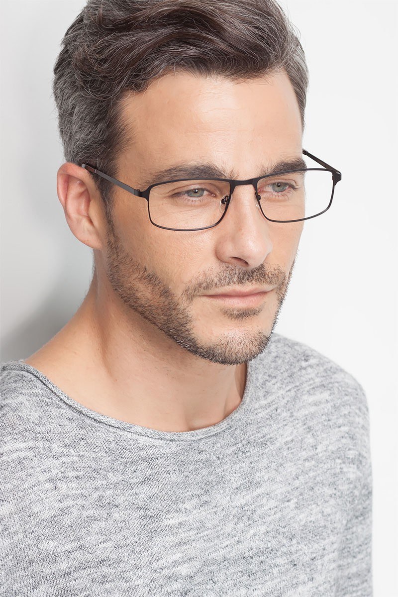 Capacious Rectangle Black Glasses for Men | Eyebuydirect