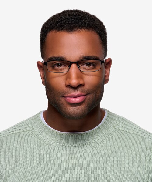 Olsen Noir MétalMontures de lunettes de vue pour Hommes d'EyeBuyDirect